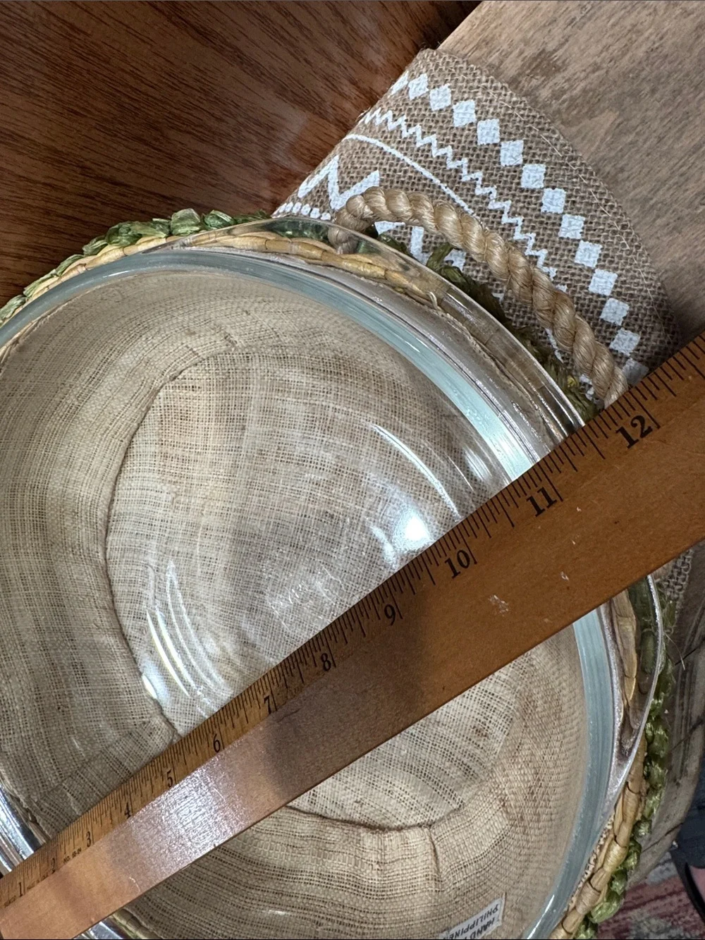 VTG Cottagecore Woven Basket Made in Philippines & Pyrex Glass Serving Bowl